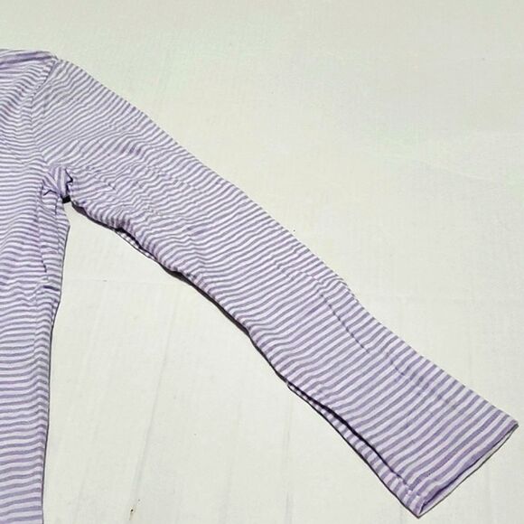 Old Navy Everyday White & Lavender Stripes Soft Long Sleeve Tee - Picture 6 of 8